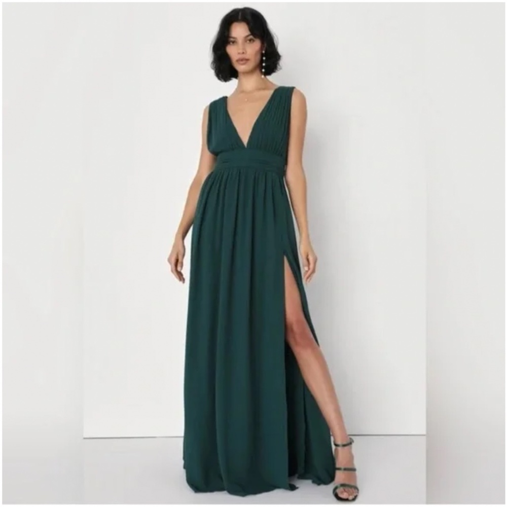 Lulus Heavenly Hues Forest Green Maxi Dress